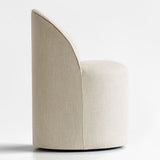 Doris Rolling Upholstered Dining Chair With Castors (1-Piece)