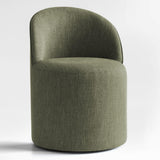 Doris Rolling Upholstered Dining Chair With Castors (1-Piece)