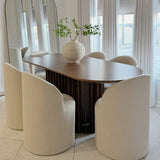Doris Rolling Upholstered Dining Chair With Castors (1-Piece)