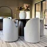 Doris Rolling Upholstered Dining Chair With Castors (1-Piece)
