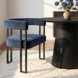 Dwen & Mia 35" Round Black & Velvet Set for 2 (3-Piece)