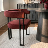 Dwen & Mia 35" Round Black & Velvet Set for 2 (3-Piece)
