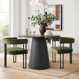 Dwen & Mia 35" Round Black & Velvet Set for 2 (3-Piece)