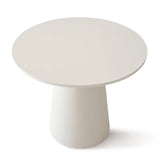 Dwen 35" Modern White Round Pedestal Console Table