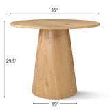 Dwen 35" Modern Round Pedestal Dining Table