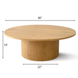 Dwen 40" Modern Round Pedestal Coffee Table