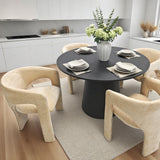Khloe Modern Chenille Dining Chair with Arms (Set of 6)