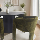 Khloe Modern Chenille Dining Chair with Arms (Set of 4)