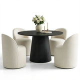 Dwen & Doris 46" Round Dining Table Set for 4 (5-Piece)