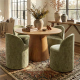 Doris Rolling Upholstered Dining Chair With Castors (Set of 6)