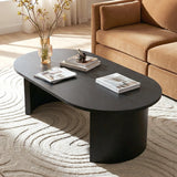 Dwen 51" Black Large Oval Coffee Table
