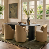 Dwen & Doris 79" Black Oval Dining Table Set for 6 (7-Piece)