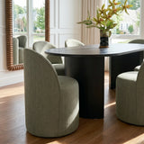 Dwen & Doris 79" Black Oval Dining Table Set for 6 (7-Piece)