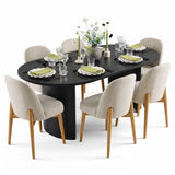 Dwen & Havana 79" Oval Dining Table Set for 6 (7-Piece)