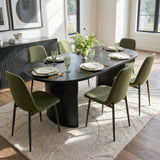 Dwen & Oslo 79" Oval Dining Table Set for 6 (7-Piece)