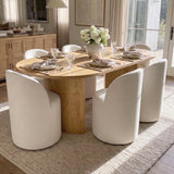 Dwen & Doris 79" Natural Oval Dining Table Set for 6 (7-Piece)