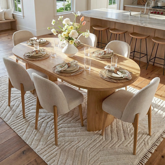 Dwen & Havana 79" Oval Dining Table Set for 6 (7-Piece)