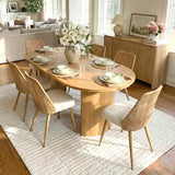 Dwen & Nice 79" Oval Dining Table Set for 6 (7-Piece)