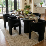 Khloe Modern Chenille Dining Chair with Arms (1-Piece)