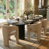 Khloe Modern Chenille Dining Chair with Arms (Set of 4)