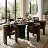Dwen & Khloe 79" Oval Dining Table Set for 6 (7-Piece)