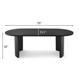 Dwen 79" Modern Large Oval Dining Table