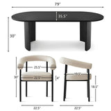 Dwen & New York 79" Oval Dining Table Set for 6 (7-Piece)