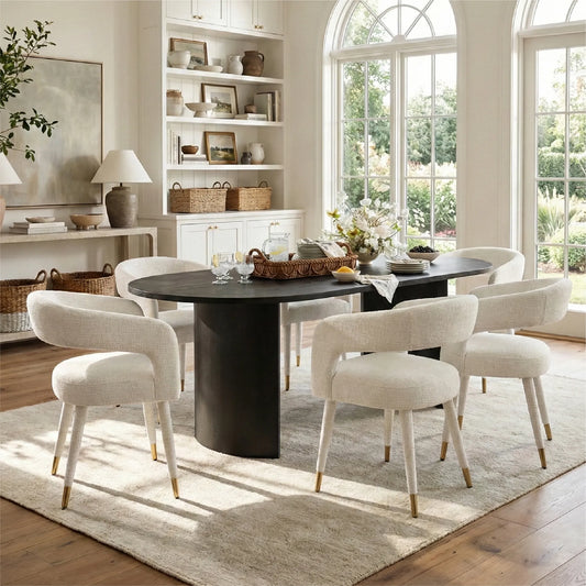 Anna Modern Upholstered Dining Chairs with Arm (Set of 6)