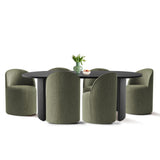 Dwen & Doris 79" Black Oval Dining Table Set for 6 (7-Piece)