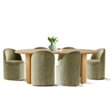 Dwen & Doris 79" Natural Oval Dining Table Set for 6 (7-Piece)