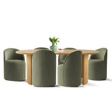Dwen & Doris 79" Natural Oval Dining Table Set for 6 (7-Piece)
