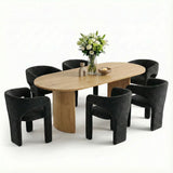 Dwen & Khloe 79" Oval Dining Table Set for 6 (7-Piece)