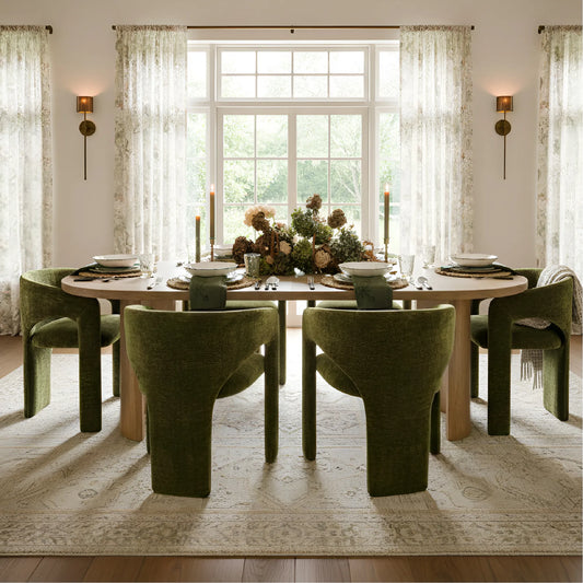 Khloe Modern Chenille Dining Chair with Arms (Set of 2)