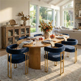 Mia Modern Gold Chenille Dining Chair with Arms (Set of 4)