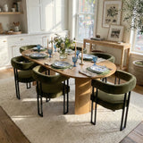Dwen & Mia 79" Oval Dining Table Set for 6 (7-Piece)