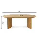 Dwen 79" Modern Large Oval Dining Table