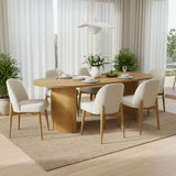 Havana Linen Upholstered Dining Chair with Solid Wood Legs (Set of 8)