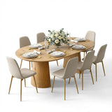 Dwen & Oslo 47"-65"-83" Oval Extendable Dining Table Set for 8 (9-Piece, 3-in-1 Design)