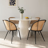 Jules Modern Upholstered Rattan Dining Chair (Set of 4)