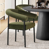 Dwen & New York 46" Round Black & Velvet Dining Table Set for 4 (5-Piece)