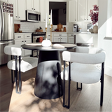 Dwen 35" Modern Round Pedestal Dining Table