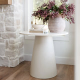 Dwen 35" Modern White Round Pedestal Console Table