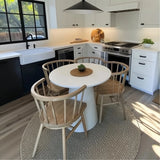Dwen 35" Modern White Round Pedestal Console Table