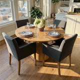 Dwen & North 46" Round Dining Table Set for 4 with Arms (5-Piece)