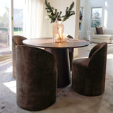 Doris Rolling Upholstered Dining Chair With Castors (1-Piece)