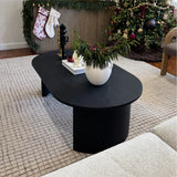Dwen 51" Black Large Oval Coffee Table