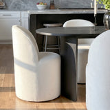 Dwen & Doris 79" Black Oval Dining Table Set for 6 (7-Piece)