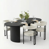 Dwen & Mia 79" Oval Dining Table Set for 4 (5-Piece)