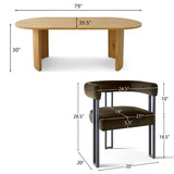 Dwen & Mia 79" Oval Dining Table Set for 4 (5-Piece)