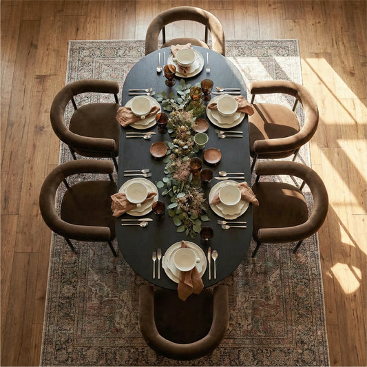 Dwen & New York 79" Oval Dining Table Set for 6 (7-Piece)